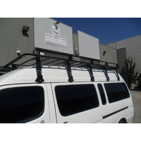 Alloy Tradesman Style Open Ends Rack 3300mm for TOYOTA HIACE 2005> Commuter Bus
