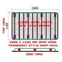 Tradesman Style,Open Ends Steel Roof rack with mesh flooring 1950x1155mm