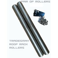 Stainless Steel Rollers 500mm with Brackets for Tradesman Style Roof Rack 1250mm
